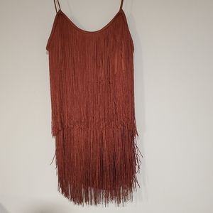 ASOS Rust Fringe Dress